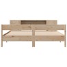 Lit bibliothèque sans matelas 180x200 cm bois massif de pin 