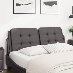 Coussin de tête de lit gris 120 cm similicuir 