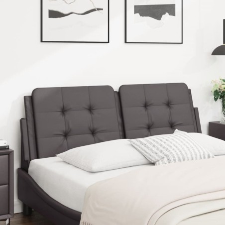 Coussin de tête de lit gris 120 cm similicuir 