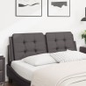 Coussin de tête de lit gris 120 cm similicuir 