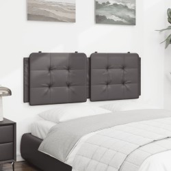 Coussin de tête de lit gris 120 cm similicuir 