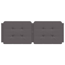 Coussin de tête de lit gris 120 cm similicuir 