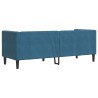 Canapé Chesterfield avec traversins 3 places bleu velours 