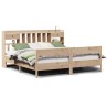 Lit bibliothèque sans matelas 200x200 cm bois massif de pin 