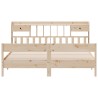 Lit bibliothèque sans matelas 200x200 cm bois massif de pin 