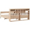 Lit bibliothèque sans matelas 200x200 cm bois massif de pin 