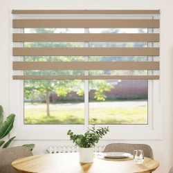 Store zèbre marron sable largeur du tissu 155,9 cm polyester 
