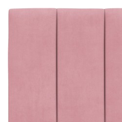 Lit avec matelas rose 90x190 cm velours 