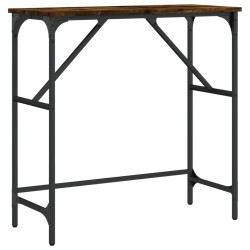 Table console chêne fumé 75x32x75 cm bois d'ingénierie 