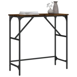 Table console chêne fumé 75x32x75 cm bois d'ingénierie 