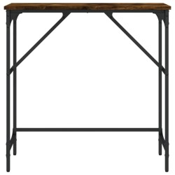 Table console chêne fumé 75x32x75 cm bois d'ingénierie 