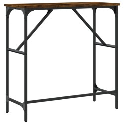 Table console chêne fumé 75x32x75 cm bois d'ingénierie 
