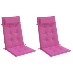 Coussins de chaise à dossier haut lot de 2 rose tissu oxford 