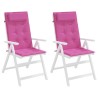 Coussins de chaise à dossier haut lot de 2 rose tissu oxford 