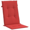 Coussins de chaise de jardin dossier haut lot de 2 rouge tissu 