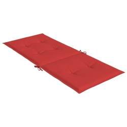 Coussins de chaise de jardin dossier haut lot de 2 rouge tissu 