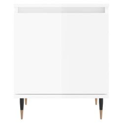 Table de chevet blanc brillant 40x30x50 cm bois d’ingénierie 