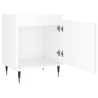 Table de chevet blanc brillant 40x30x50 cm bois d’ingénierie 