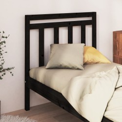 Tête de lit Noir 81x4x100 cm Bois massif de pin 