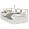 Lit bibliothèque sans matelas blanc 90x200cm bois de pin massif 