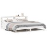 Cadre de lit sans matelas blanc 200x200 cm bois massif de pin 