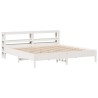 Cadre de lit sans matelas blanc 200x200 cm bois massif de pin 