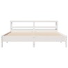 Cadre de lit sans matelas blanc 200x200 cm bois massif de pin 