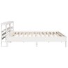 Cadre de lit sans matelas blanc 200x200 cm bois massif de pin 