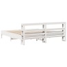Cadre de lit sans matelas blanc 200x200 cm bois massif de pin 
