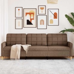 Canapé à 3 places Marron 210 cm Tissu 