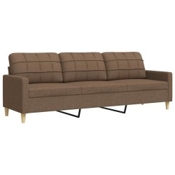 Canapé à 3 places Marron 210 cm Tissu 