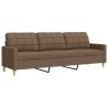 Canapé à 3 places Marron 210 cm Tissu 