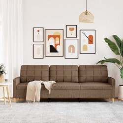 Canapé à 3 places Marron 210 cm Tissu 