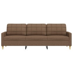 Canapé à 3 places Marron 210 cm Tissu 