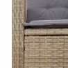 Ensemble à manger de jardin et coussins 2 pcs beige poly rotin 