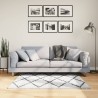 Tapis shaggy à poils longs moderne crème et noir 120x170 cm 