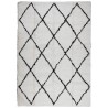 Tapis shaggy à poils longs moderne crème et noir 120x170 cm 