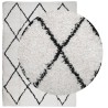 Tapis shaggy à poils longs moderne crème et noir 120x170 cm 