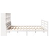Lit bibliothèque sans matelas blanc 200x200 cm bois pin massif 