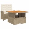 Ensemble à manger de jardin et coussins 2 pcs beige poly rotin 