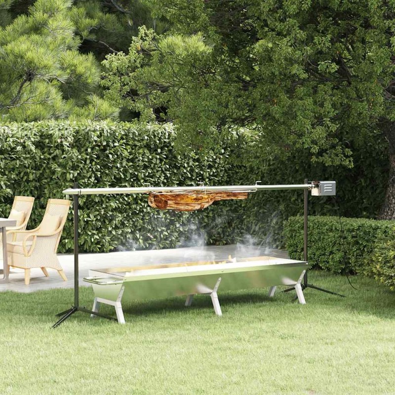 Ensemble de grille et de plateau automatique pour barbecue inox 