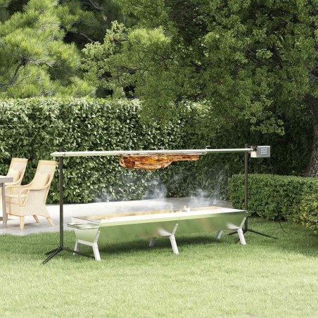 Ensemble de grille et de plateau automatique pour barbecue inox 