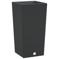 Jardinière et intérieur amovible anthracite 11/26,5 L rotin PP 