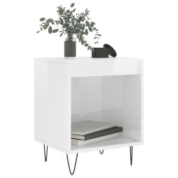 Table de chevet Blanc brillant 40x35x50 cm Bois d’ingénierie 