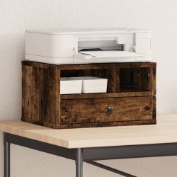 Support d'imprimante chêne fumé 40x32x22,5 cm bois d'ingénierie 