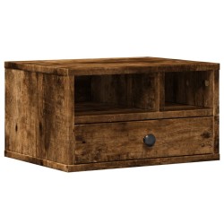 Support d'imprimante chêne fumé 40x32x22,5 cm bois d'ingénierie 