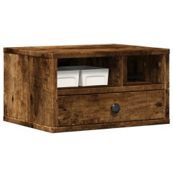 Support d'imprimante chêne fumé 40x32x22,5 cm bois d'ingénierie 