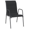 Ensemble à manger de jardin 5 pcs noir textilène et acier 