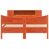 Cadre de lit sans matelas cire marron 150x200cm bois pin massif 