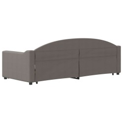 Lit de jour avec gigogne et tiroirs sans matelas taupe 80x200cm 